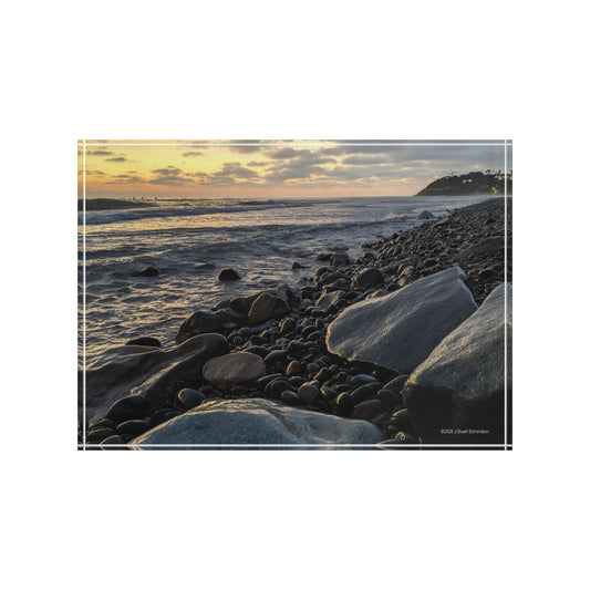 Swamis Vibe Surf and Sunsets Swamis Melted Rocks #5. Sunset Photo Block | Coastal Home Decor, Memory Keepsake, Gift for Ocean Lovers, Nature Photography