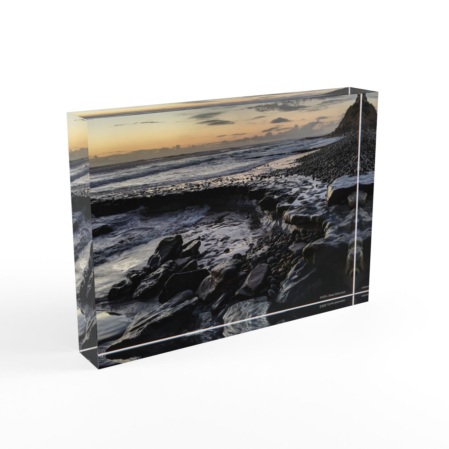 Swamis Vibe Surf and Sunsets 3D Photo Blocks #114 Ancient Swamis Reef Low Tide Photo Block Scenic Photo Block, Nature Decor, Coastal Landscape, Home Office