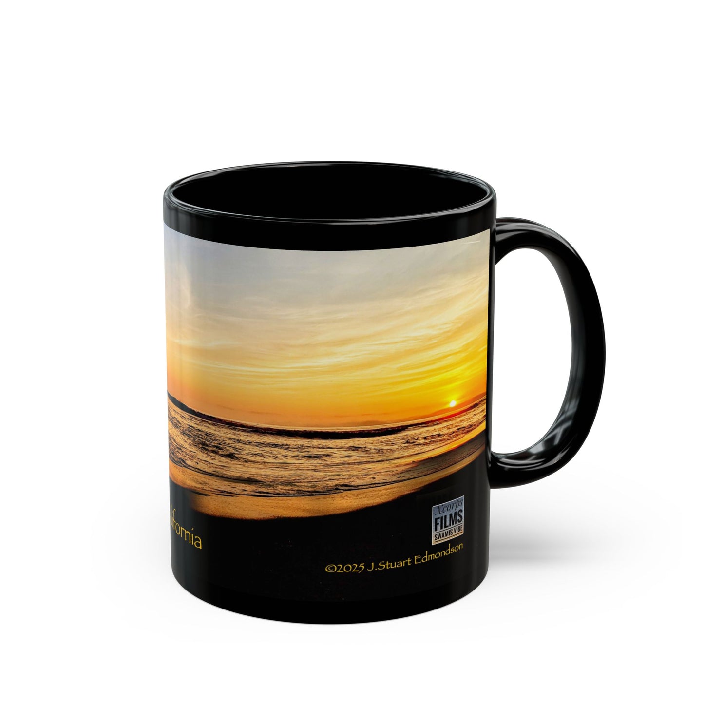 Swamis Vibe Encinitas California JSE Designs #3 Swamis Surfer Ceramic Mug Sunset Beach Vibes Mug, Surfing Gift, Coffee Cup, Ocean Lover, Encinitas California Mug, Beach Decor, Gift for Him/Her
