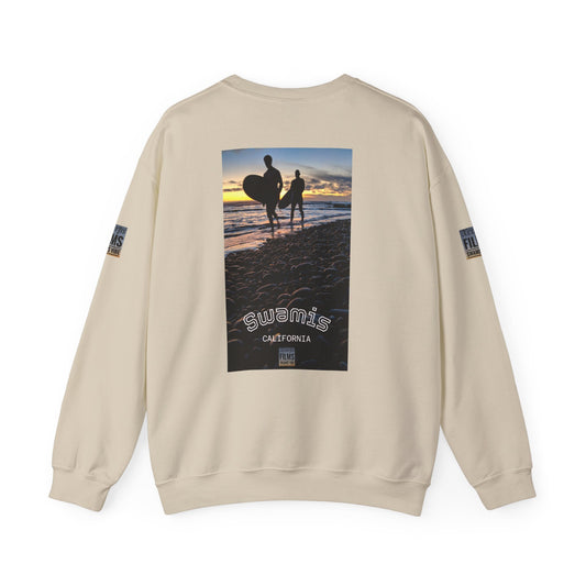 Palm Tree Surf Crewneck Sweatshirt - California Surfing Sunset JSE Surf Photo Designs #12525