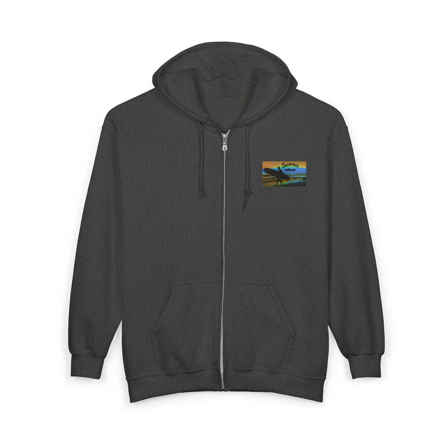 Swamis Vibe Encinitas California JSE Designs custom Hoodie #4. Swamis Beach Surf Vibe California Stylish Zip-Up Hooded Sweatshirt, Cozy Casual Wear, Perfect Gift for Friends, Unique Art Design, Great for Every Season