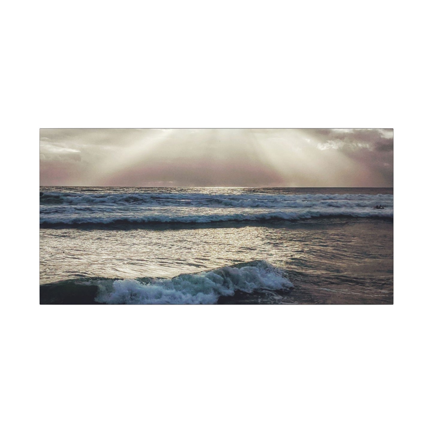 Swamis Vibe Encinitas California JSE Photograph #1256 Swamis Sun Rays Canvas Wall Art, Ocean Sunset Decor, Coastal Home Decor, Beach Wall Art, Nautical Wall Art