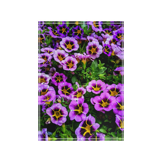 Swamis Vibe Surf and Sunsets Gallery Presents Colorful Flowers Calibrachoa 3D Photo Block Floral Photo Block Display, Purple Flower Wall Art, Home Decor, Gift for Garden Lovers