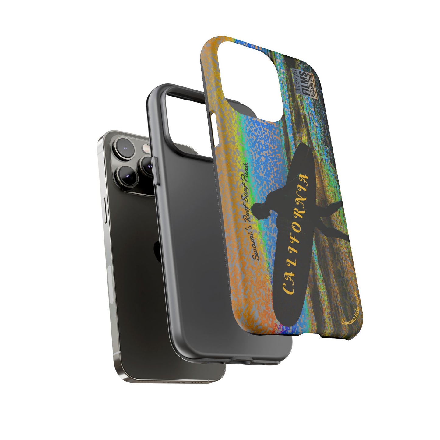 Swamis Vibe Encinitas California JSE Phone Case Designs #1 Swamis Beach Vibe California Surf Phone Case, Tropical Vibes, Ideal for Beach Lovers, Unique Gift for Summer, Vacation Accessories, Trendy Style