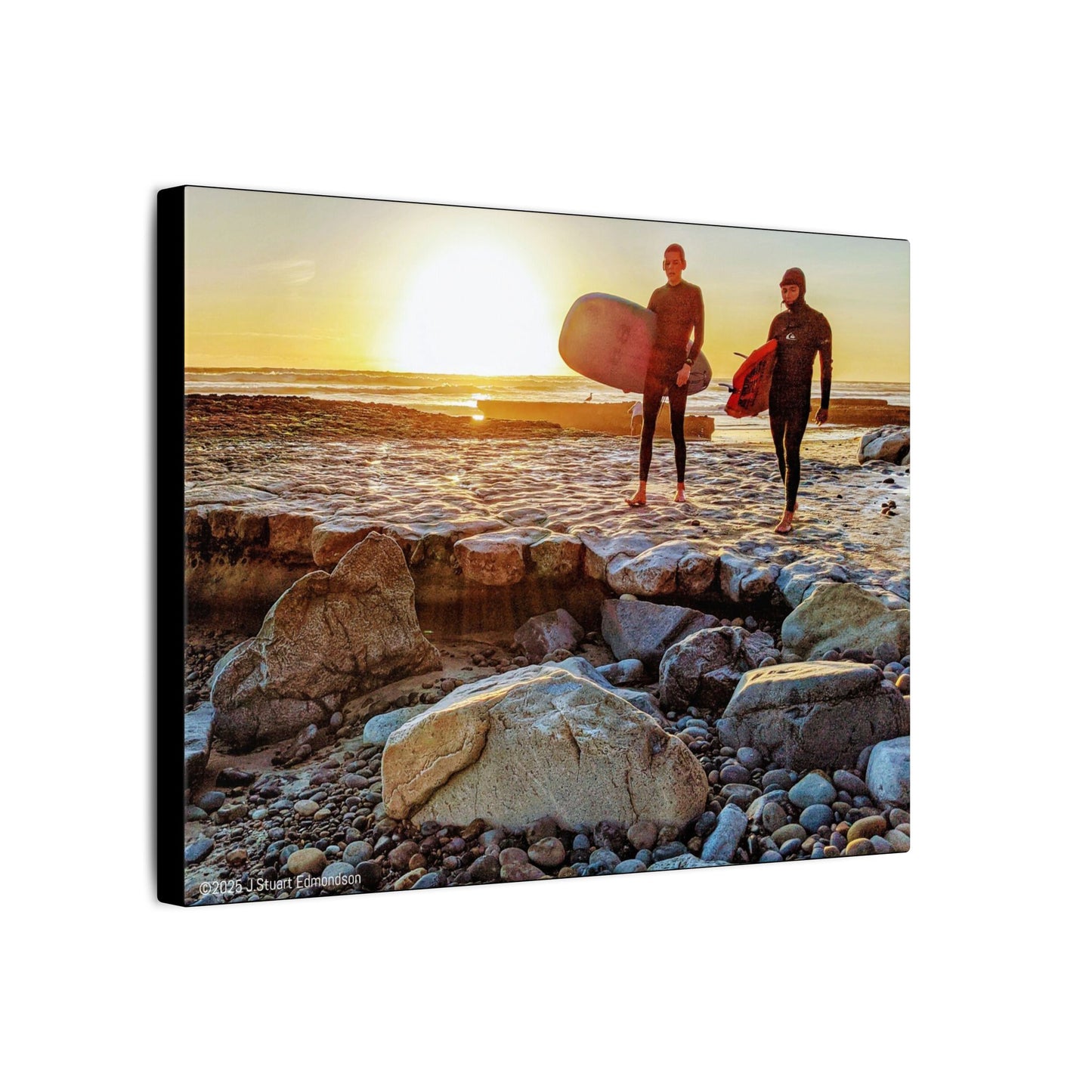 Swamis Vibe Encinitas California JSE Photograph #336 Surfers Walking On Swamis Reef Surfing Sunset Canvas Wall Art, Coastal Decor, Beach Lover Gift, Surf Art, Ocean Vibes, Home Wall Decor
