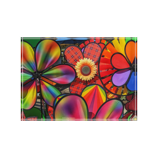 Swamis Vibe Colorful Floral Wind Spinners Photo Block, Home Decor, Personalized Gift, Wall Art, Unique Design