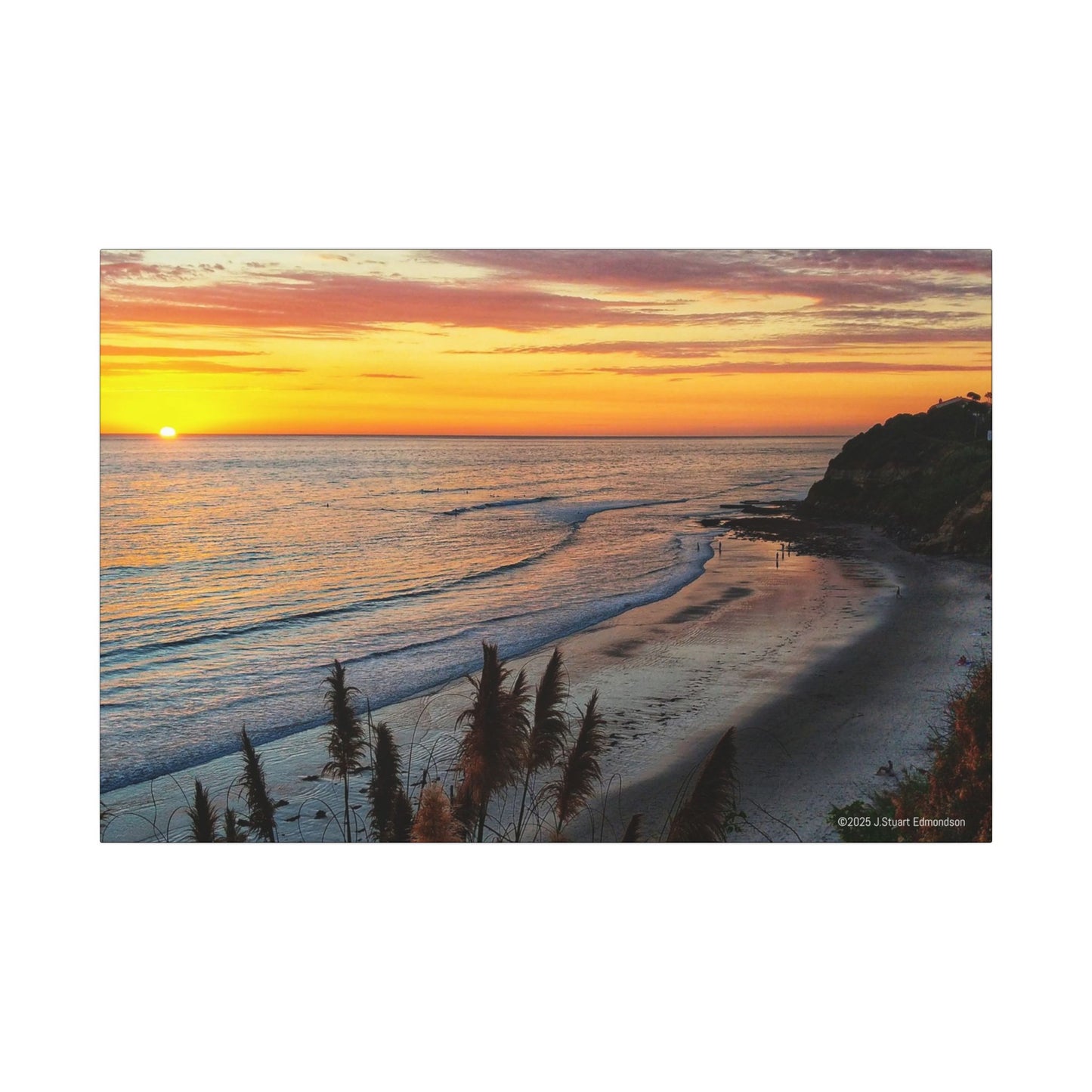 Swamis Vibe Encinitas California JSE Photograph #529 Swamis Point Sunset Surfing Wall Art, Stretched Canvas Print, Coastal Decor, Beach House Artwork, Swamis Sunset Scene, Nautical Gift