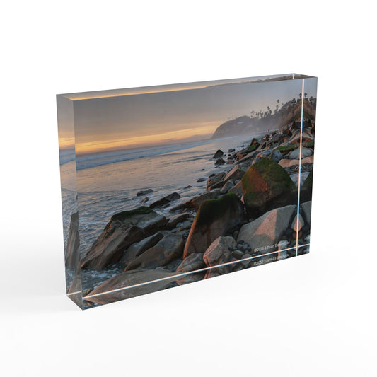 Swamis Vibe Surf and Sunsets Swamis Point at Dusk Acrylic Beach Photo Block, Coastal Decor, Ocean Wall Art, Nature Gift, Beach Lover Keepsake, Home Decoration, Memories Display