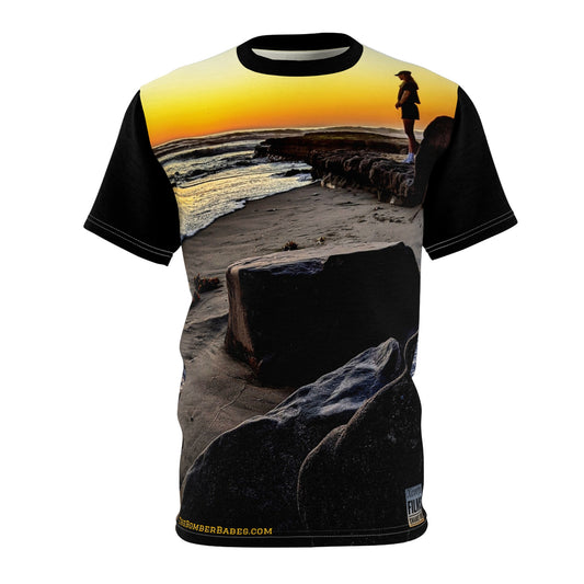 Swamis Vibe Encinitas California JSE Designs #5. Sunset Silhouettes Unisex Tee, Beach Lovers T-Shirt, Nature-Inspired Apparel, Vacation Wear, Outdoor Adventures Clothing