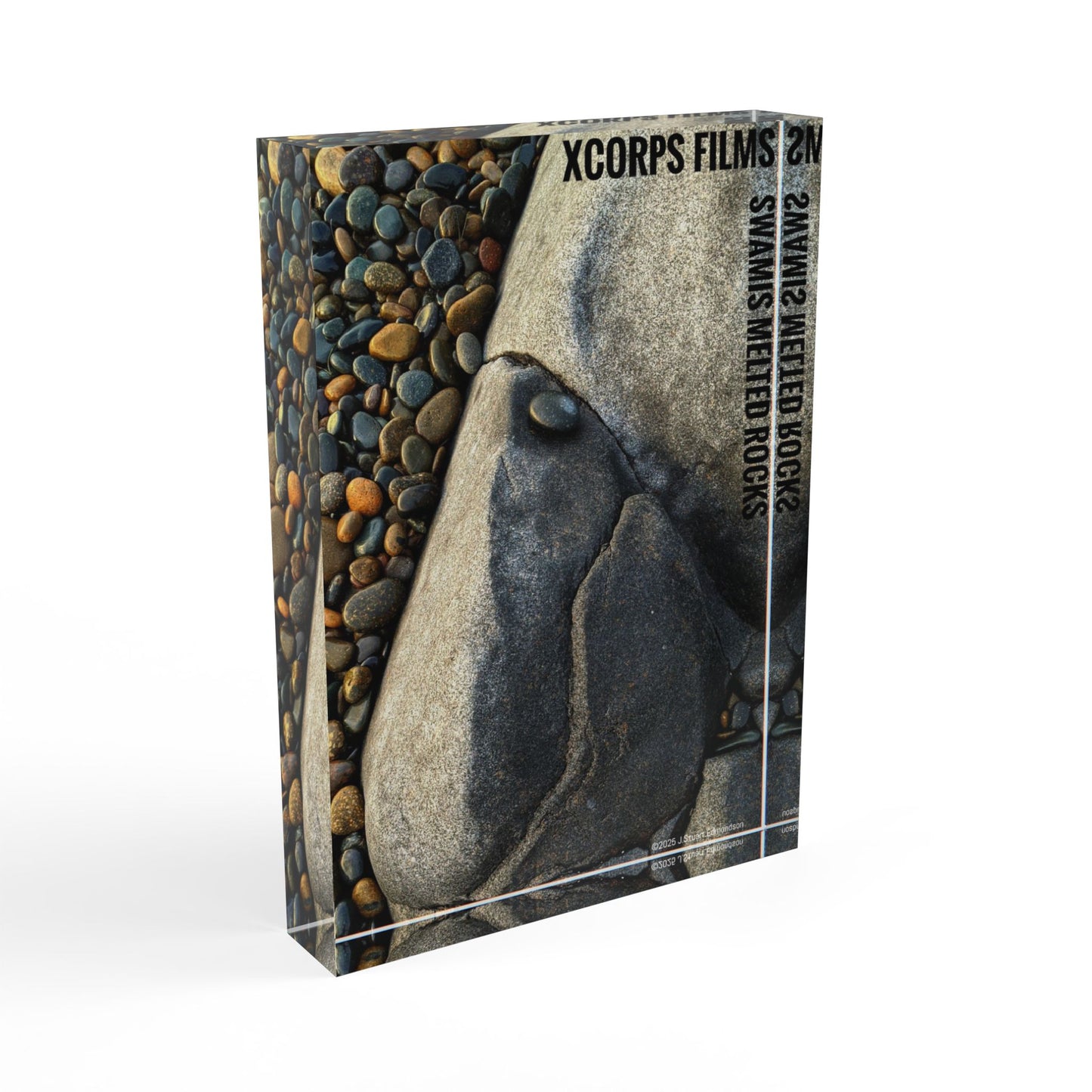 Surf and Sunsets Swamis Melted Rocks Xcorps Films Artistic Photo Block Display, Unique Home Decor, Modern Gift Idea, Landscape Photography, Minimalist Art Piece