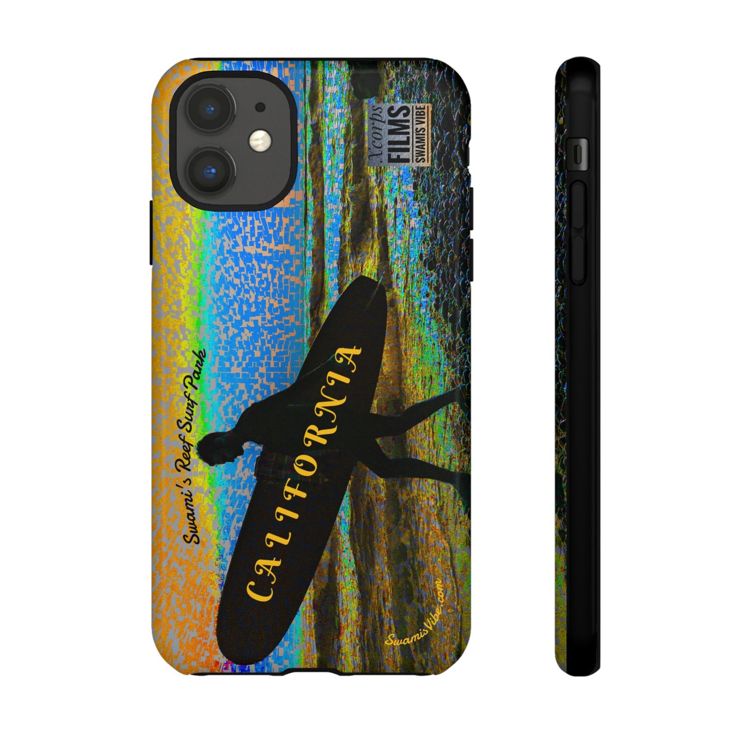 Swamis Vibe Encinitas California JSE Phone Case Designs #1 Swamis Beach Vibe California Surf Phone Case, Tropical Vibes, Ideal for Beach Lovers, Unique Gift for Summer, Vacation Accessories, Trendy Style