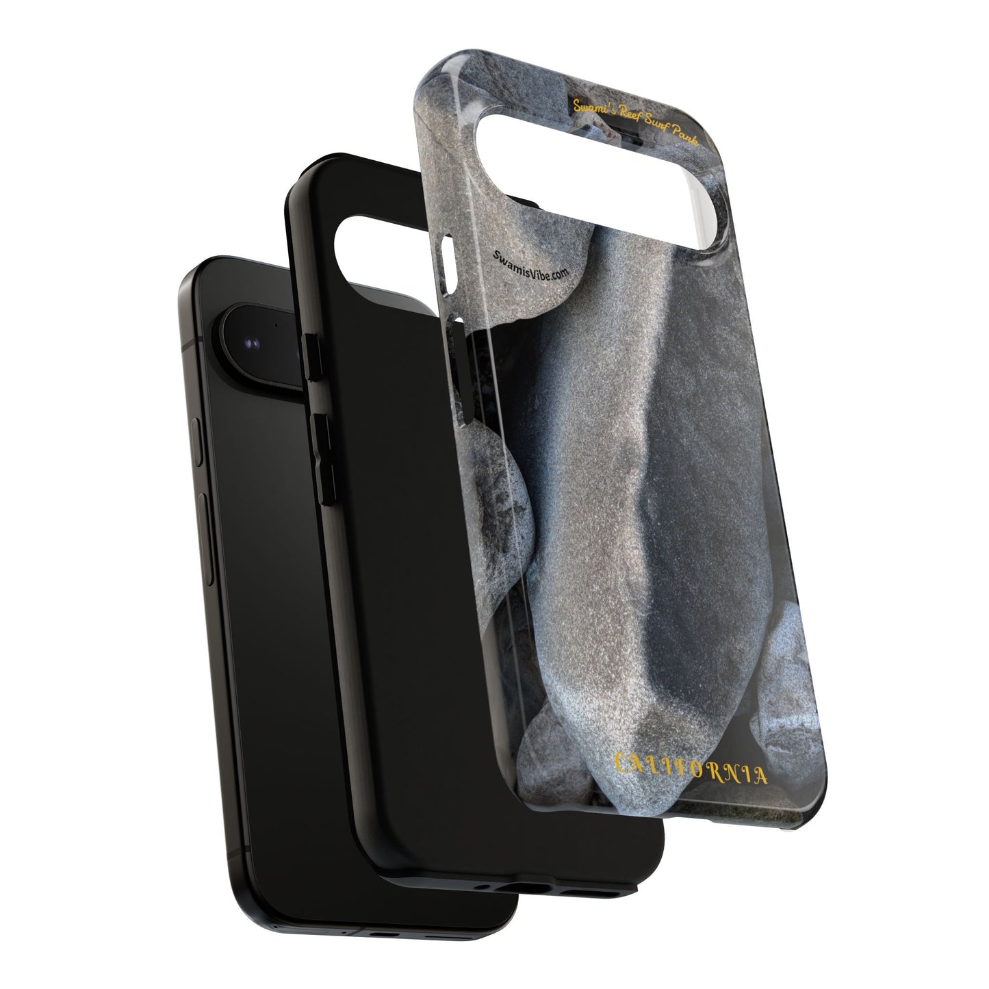 Swamis Vibe Encinitas California JSE Phone Case Designs #3. Swamis Beach Melted Rocks Durable Phone Case with Rock Design, Tough Cases for Outdoorsy Souls, Unique Gift for Nature Lovers, Perfect for Hiking and Adventure