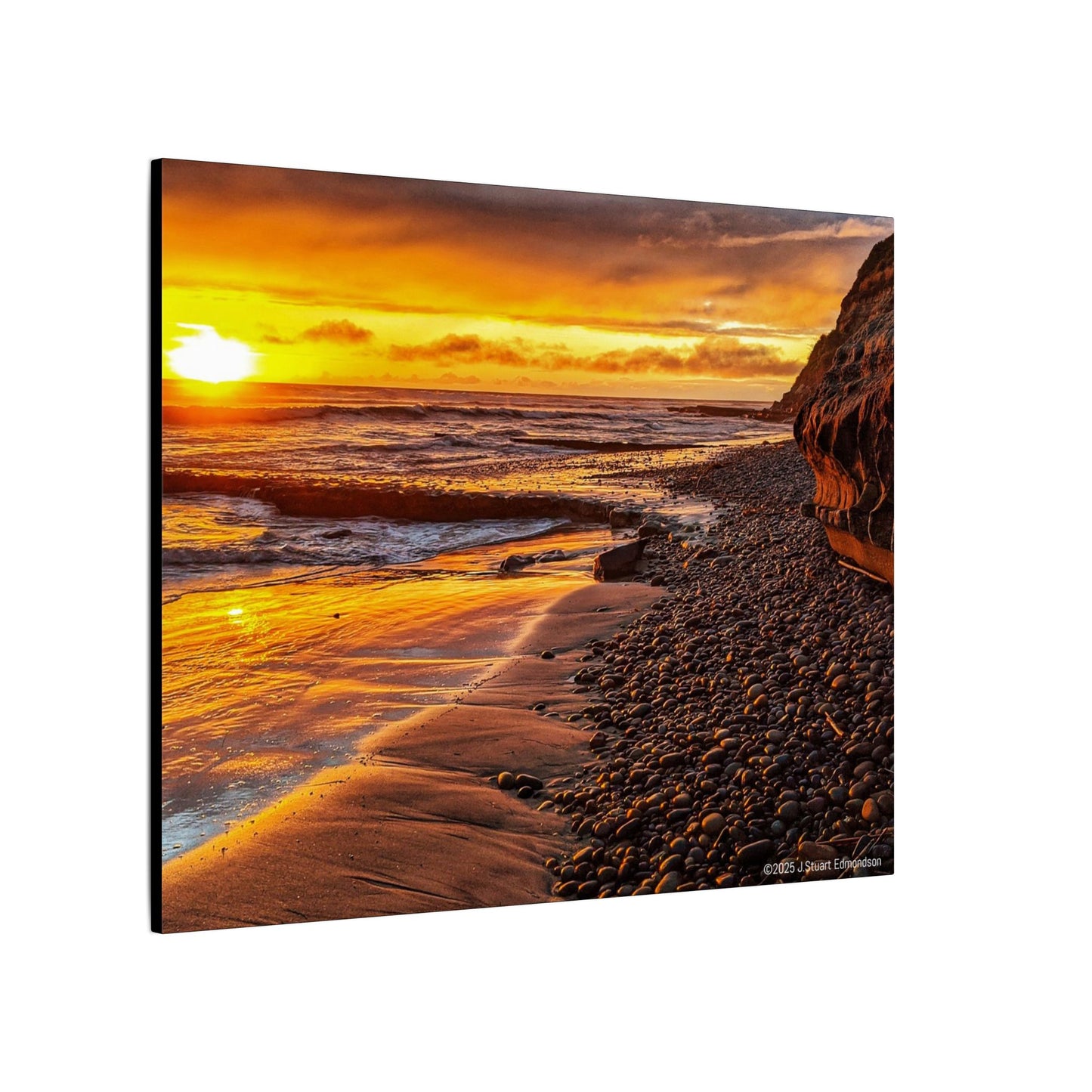 Swamis Vibe Encinitas California JSE Photograph #308 Swamis Reef Sunset Beach Canvas Art, Stretched Wall Decor, Coastal Home Decor, Ocean Sunset Artwork, Beach Lover Gift