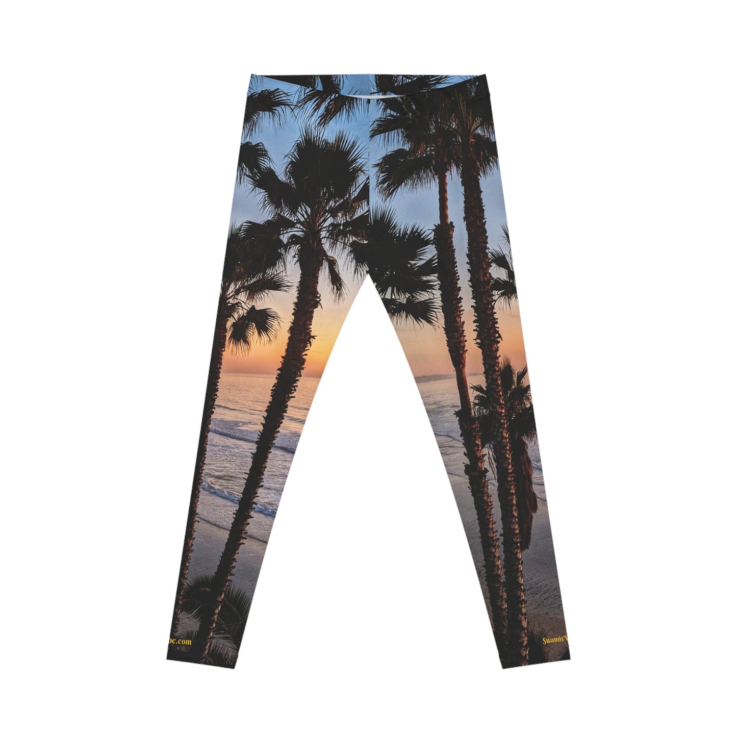 Swamis Vibe Encinitas California JSE Designs Palm Tree Leggings #1 Leggings Swamis Vibe Beach Sunset Surfing Women's Casual