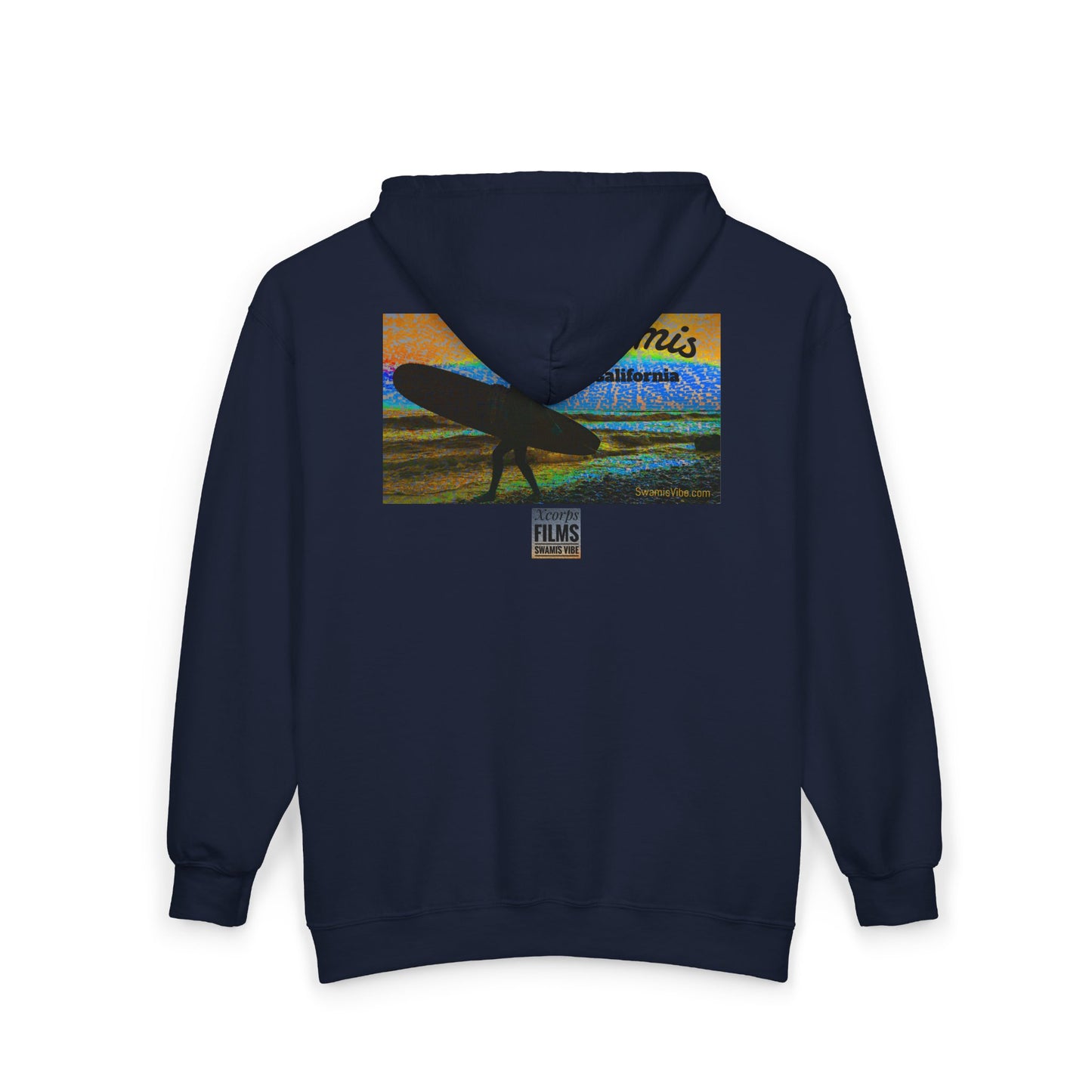 Swamis Vibe Encinitas California JSE Designs custom Hoodie #4. Swamis Beach Surf Vibe California Stylish Zip-Up Hooded Sweatshirt, Cozy Casual Wear, Perfect Gift for Friends, Unique Art Design, Great for Every Season