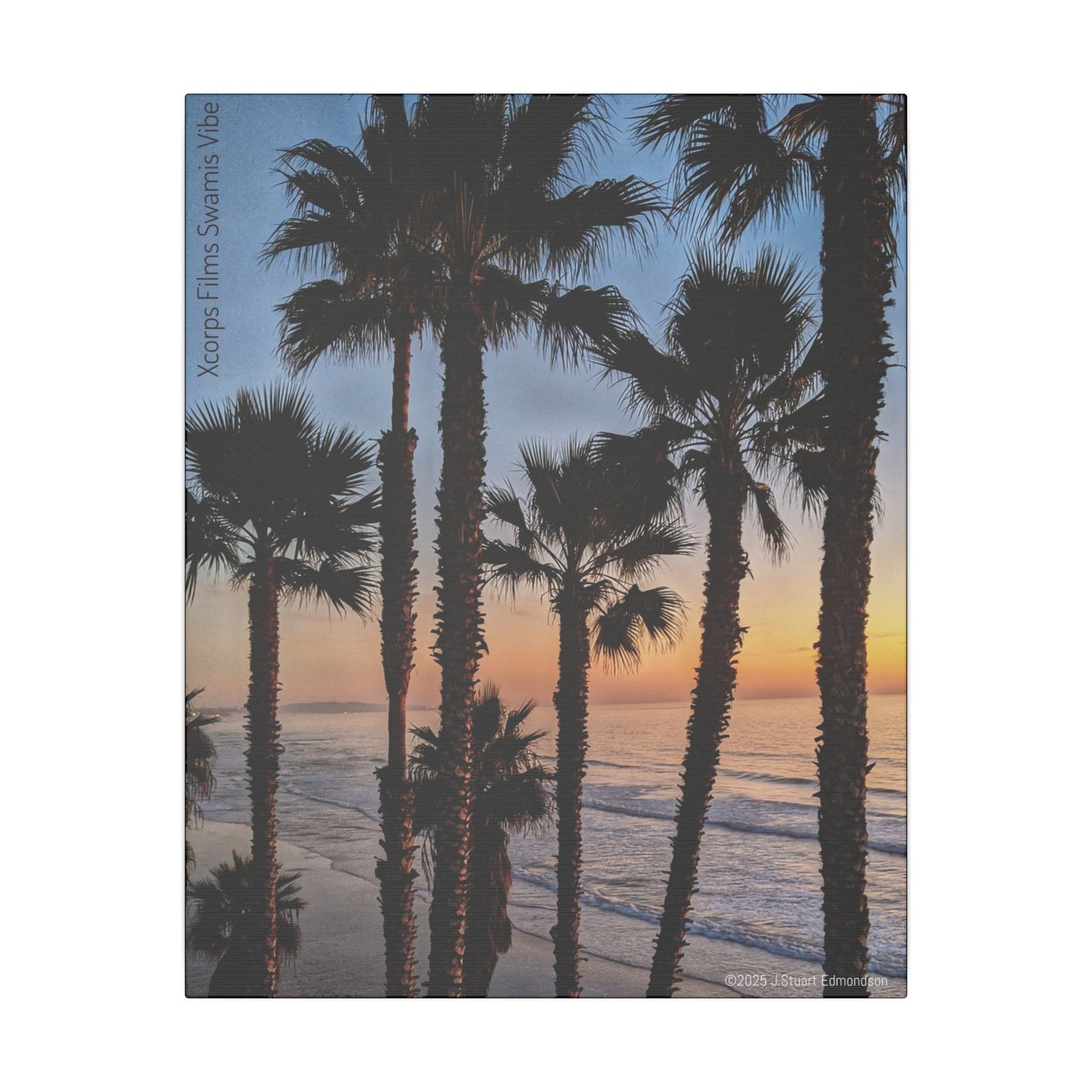 Swamis Vibe Encinitas California JSE Photograph #417 Swamis Park Palm Grove Coastal Sunset Canvas Print, Beach Wall Art, Home Decor, Coastal Decor, Ocean Landscape, Gift for Beach Lovers