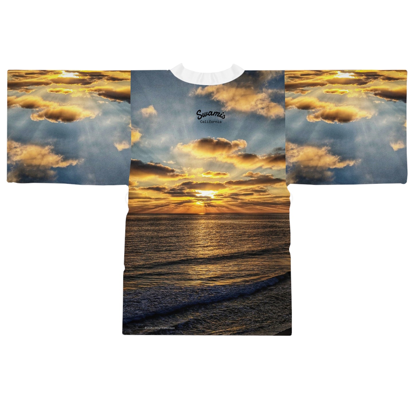 Swamis Vibe California JSE Photograph #235 Swamis Sunset Kimono Long Sleeve Kimono Robe