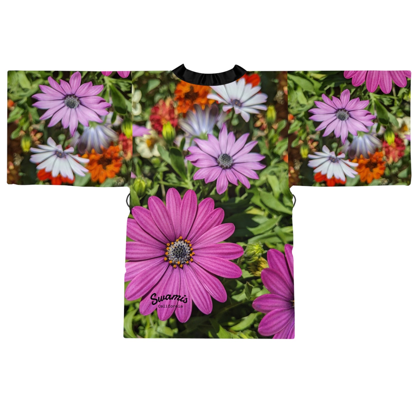 Swamis Vibe JSE Cali Designs  Swami's Surf Park Photo Collection #117 Purple Daisy Kimono Robe Floral Print Long Sleeve Kimono Robe, Cozy Lounge Wear, Perfect for Gifting, Spa Days, Spring Fashion, Relaxation, Boho Chic