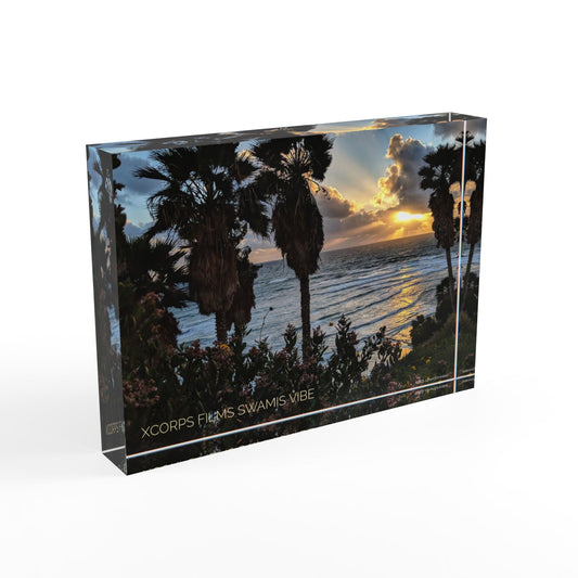 Swamis Vibe Surf and Sunsets Swamis Overlook Photo Block Wall Art, Coastal Sunset Decor, Nature Photography Gift, Memory Keepsake, Home Decor, Ocean Vibes