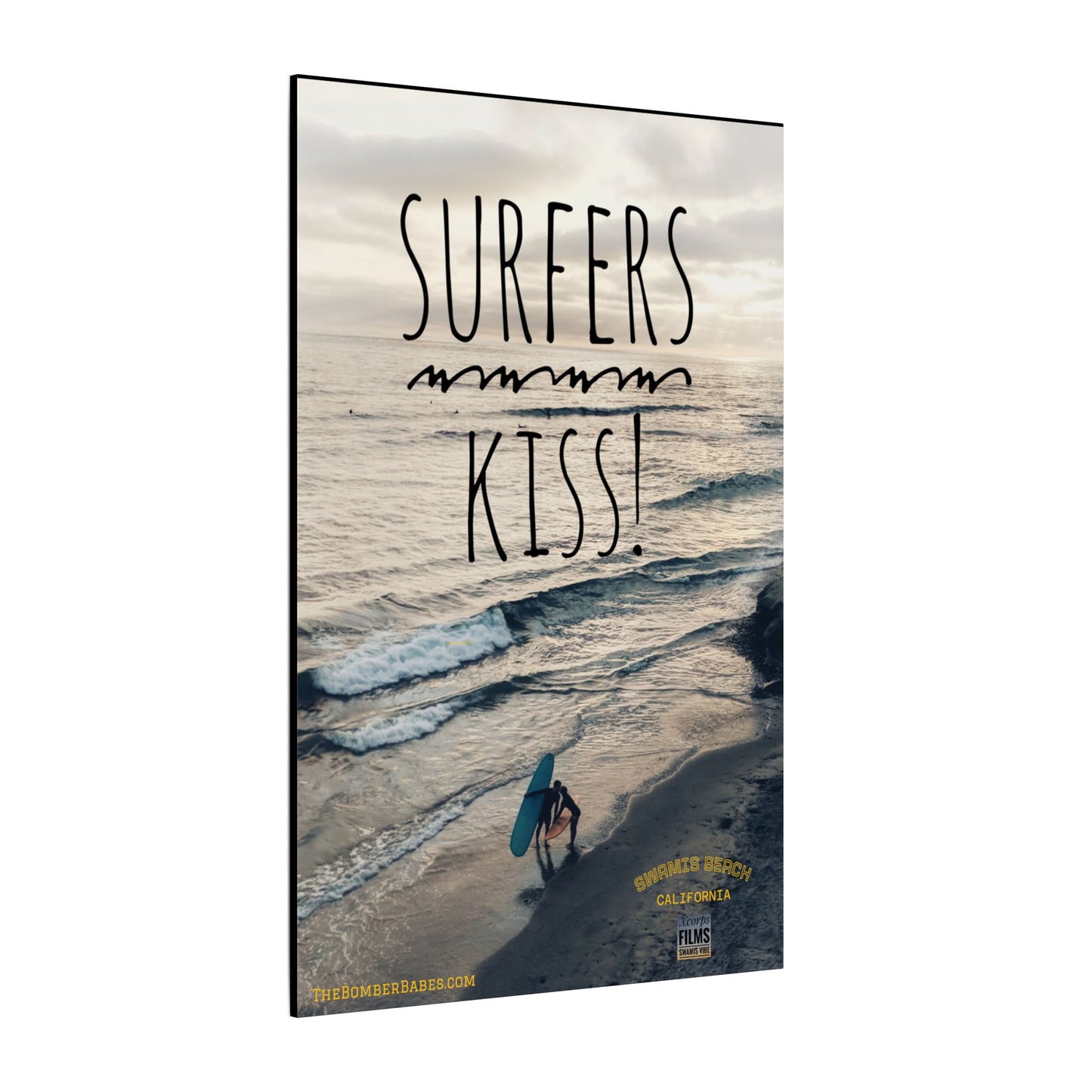 Swamis Vibe Encinitas California JSE Photograph #217 Surfers Kiss Ocean-Inspired Canvas Wall Art, Surf Decor, Beach Lover Gift, Coastal Home Decor, Matt Box Canvas