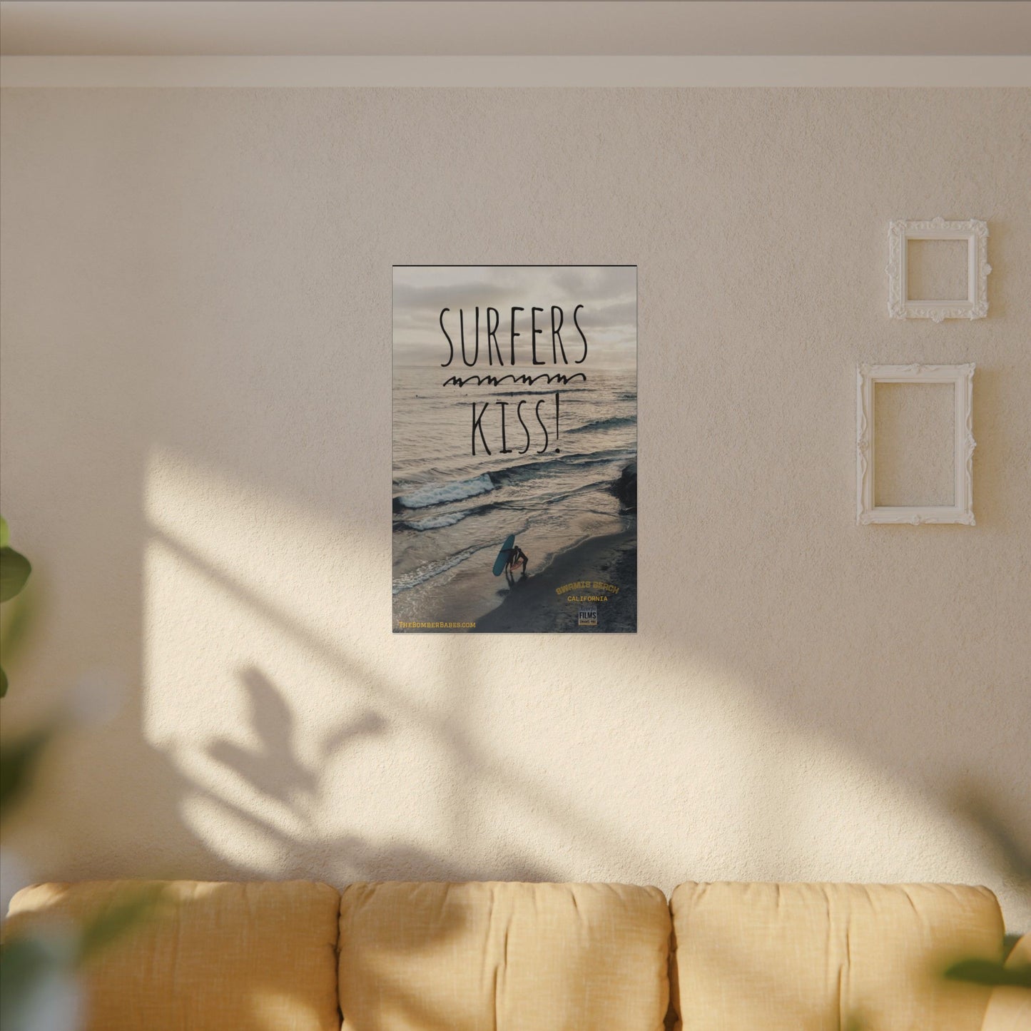 Swamis Vibe Encinitas California JSE Photograph #217 Surfers Kiss Ocean-Inspired Canvas Wall Art, Surf Decor, Beach Lover Gift, Coastal Home Decor, Matt Box Canvas