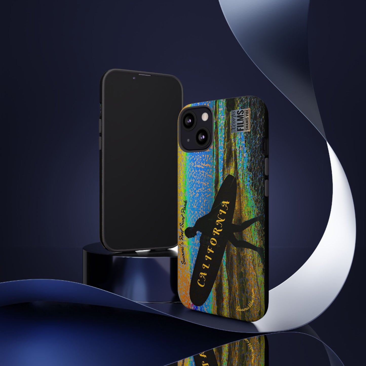 Swamis Vibe Encinitas California JSE Phone Case Designs #1 Swamis Beach Vibe California Surf Phone Case, Tropical Vibes, Ideal for Beach Lovers, Unique Gift for Summer, Vacation Accessories, Trendy Style