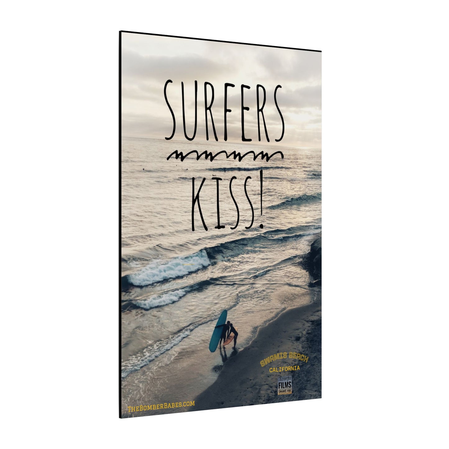 Swamis Vibe Encinitas California JSE Photograph #217 Surfers Kiss Ocean-Inspired Canvas Wall Art, Surf Decor, Beach Lover Gift, Coastal Home Decor, Matt Box Canvas