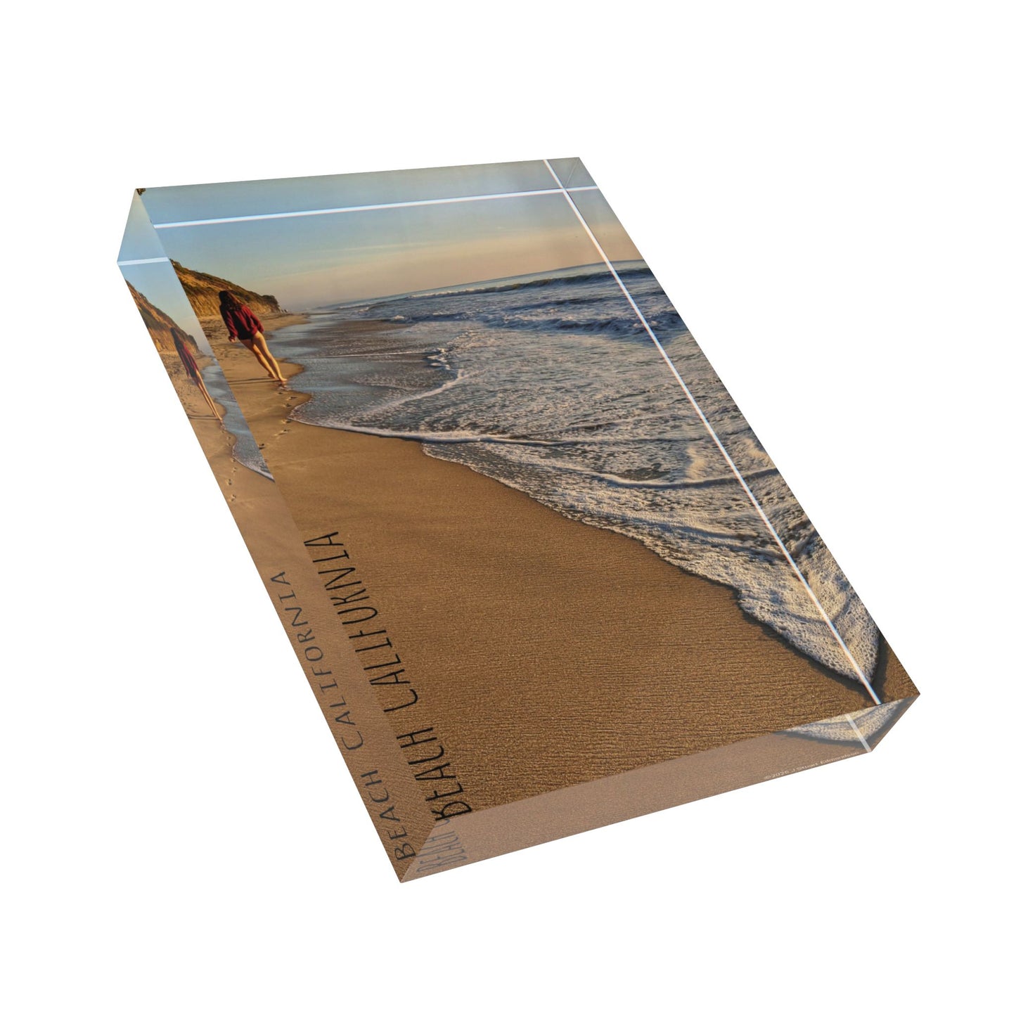 Swamis Vibe Surf and Sunsets Moonlight Beach California Photo Block, Coastal Decor, Ocean Wall Art, Home Decor, Gift for Beach Lovers, Photography Display