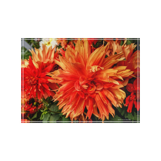 Swamis Vibe Surf and Sunsets Gallery Presents Colorful Flowers DAHLIA 3D Photo Block, Vibrant Floral, Home Decor, Wall Art, Gift for Flower Lovers, Home, Office Decor