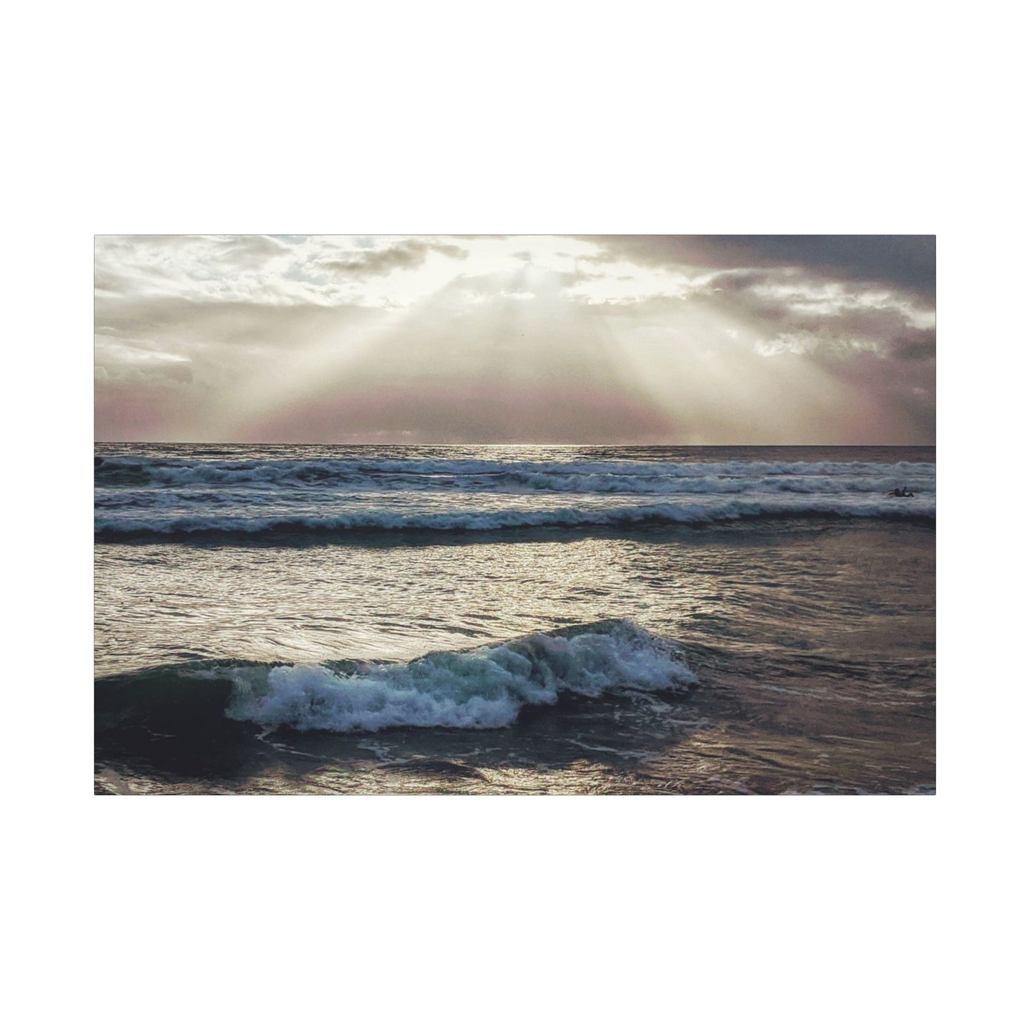 Swamis Vibe Encinitas California JSE Photograph #1256 Swamis Sun Rays Canvas Wall Art, Ocean Sunset Decor, Coastal Home Decor, Beach Wall Art, Nautical Wall Art