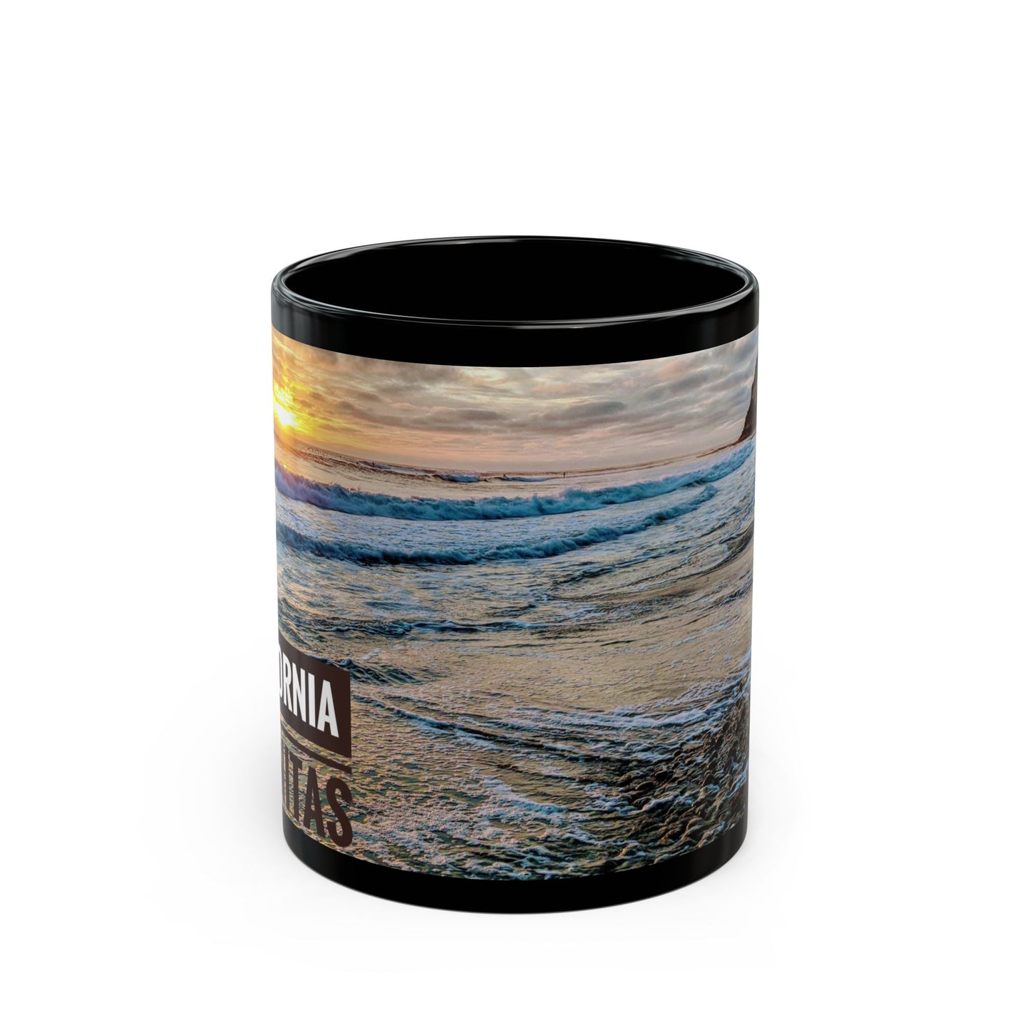 Swamis Vibe Encinitas California JSE Designs #4. Xcorps Films Swamis Vibe Ceramic Mug Serene Ocean Sunset Mug, Ideal for Beach Lovers, Great Gift for Birthdays, Holidays, Coffee & Tea Enthusiasts, Relaxing Vibes