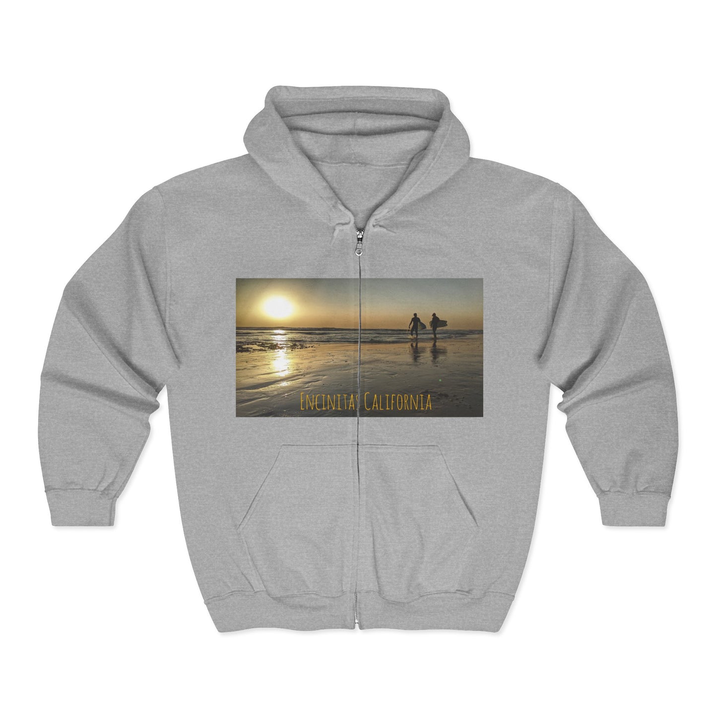 Swamis Vibe Encinitas California JSE Designs custom Hoodie #1 Swamis Beach Vibe California Sunset Unisex Hoodie, Beach Lover Gift, Surfing Hoodie, Casual Wear, Travel Clothing, Unisex Full Zip Sweatshirt