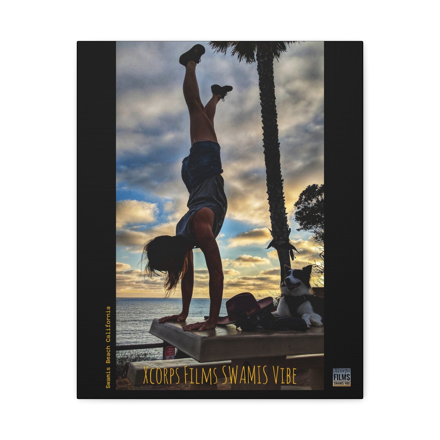 Swamis Vibe Encinitas California JSE Designs #2. Handstand Swami's Beach Canvas Print | Beach Wall Art, Home Decor, Inspirational Gift, Coastal Artwork, Photography Decor