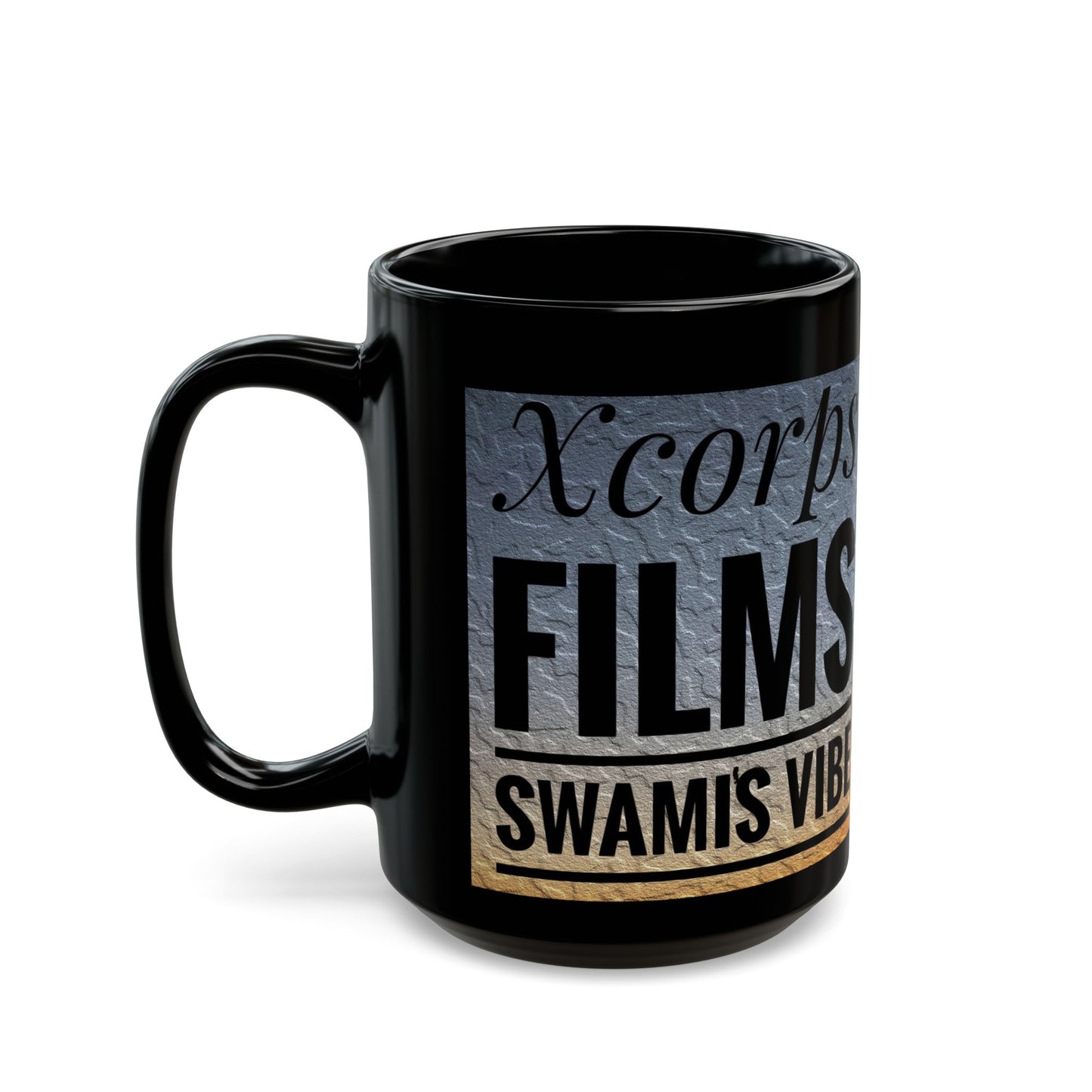 Swamis Vibe Encinitas California JSE Designs #1 Xcorps Films Swamis Vibe Ceramic Mug Swamis Vibe Black Coffee Mug - Stylish Ceramic Drinkware, Filmmaker Gift, Unique Home Decor, Ideal for Birthdays & Celebrations