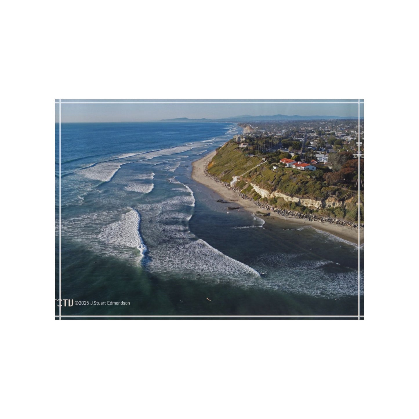 Swamis Vibe Surf and Sunsets Photo Series Flying Over Swamis #1. Photo Block - Beach Memories, Home Decor, Photo Gift,
