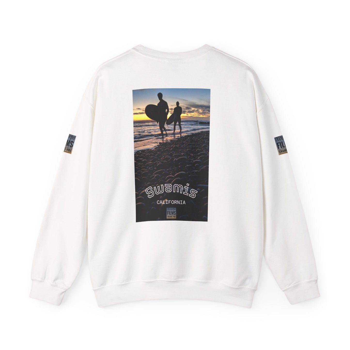 Palm Tree Surf Crewneck Sweatshirt - California Surfing Sunset JSE Surf Photo Designs #12525