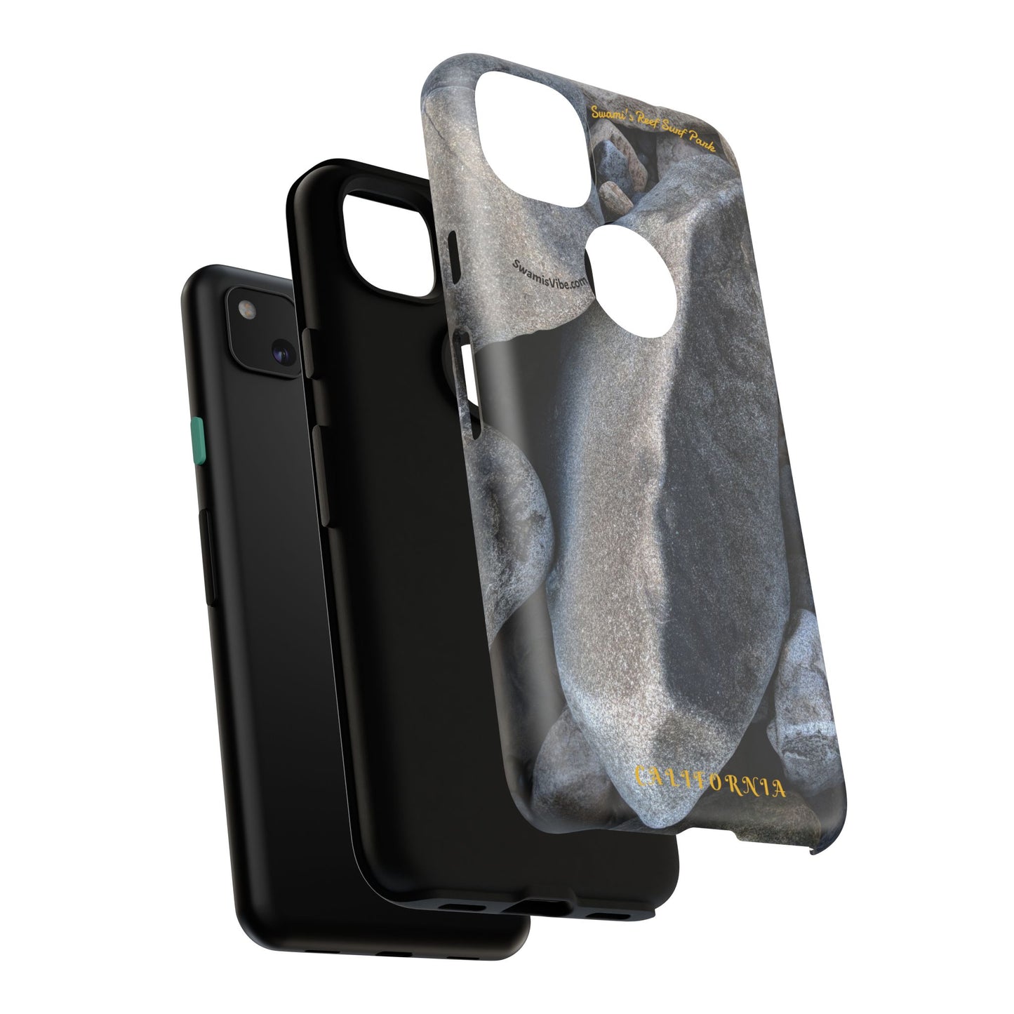 Swamis Vibe Encinitas California JSE Phone Case Designs #3. Swamis Beach Melted Rocks Durable Phone Case with Rock Design, Tough Cases for Outdoorsy Souls, Unique Gift for Nature Lovers, Perfect for Hiking and Adventure