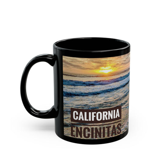 Swamis Vibe Encinitas California JSE Designs #4. Xcorps Films Swamis Vibe Ceramic Mug Serene Ocean Sunset Mug, Ideal for Beach Lovers, Great Gift for Birthdays, Holidays, Coffee & Tea Enthusiasts, Relaxing Vibes