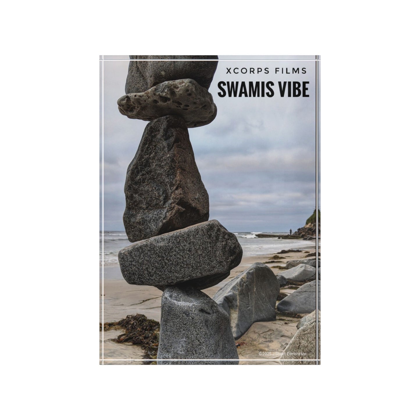 Swamis Vibe Surf and Sunsets Swamis Melted and Balanced Rocks #1. Photo Block for Home Decor, Gifts for Beach Lovers, Coastal Art Display, Unique Wall Decor, Relaxing Vibes