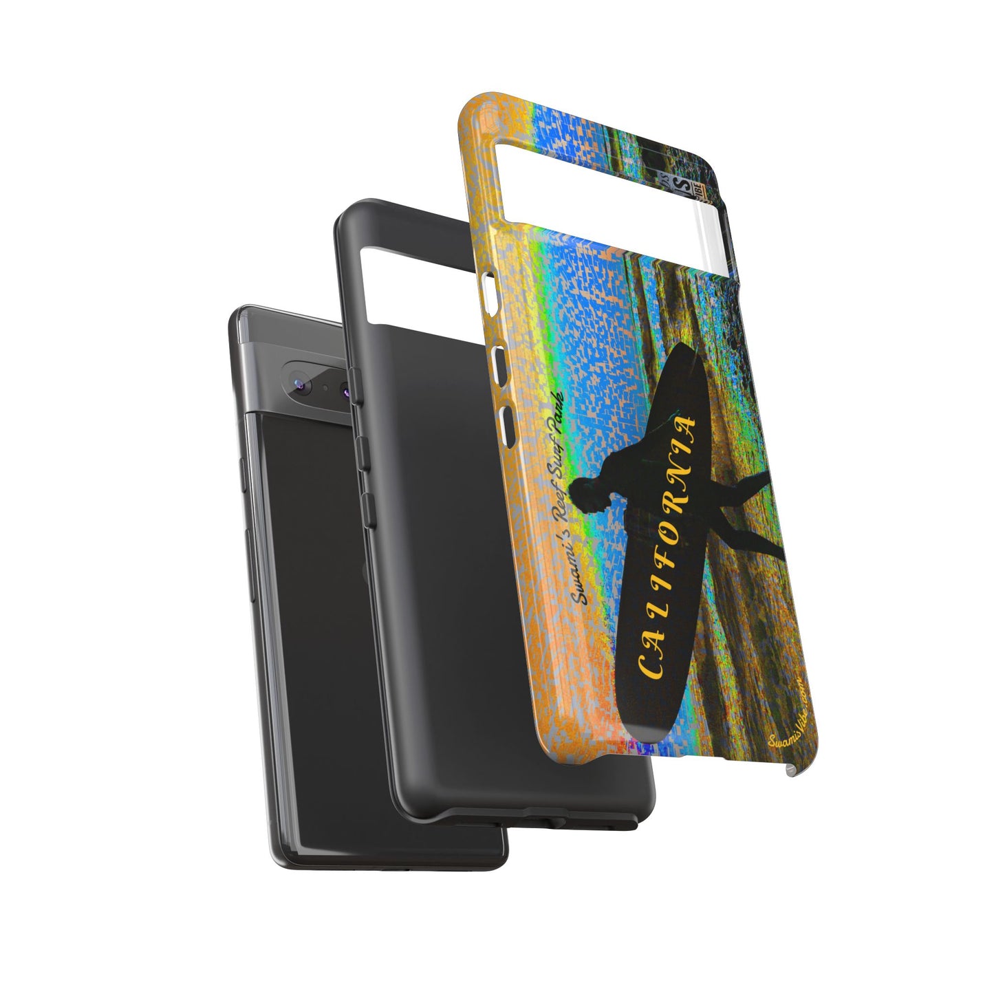 Swamis Vibe Encinitas California JSE Phone Case Designs #1 Swamis Beach Vibe California Surf Phone Case, Tropical Vibes, Ideal for Beach Lovers, Unique Gift for Summer, Vacation Accessories, Trendy Style