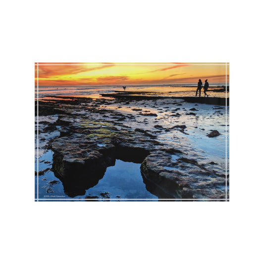 Swamis Vibe Surf and Sunsets Low Tide on Swamis Reef #325 Sunset Photo Block Display, Home Decor, Gift for Photographers, Beach Art, Personalized Gifts, Celebration Keepsake
