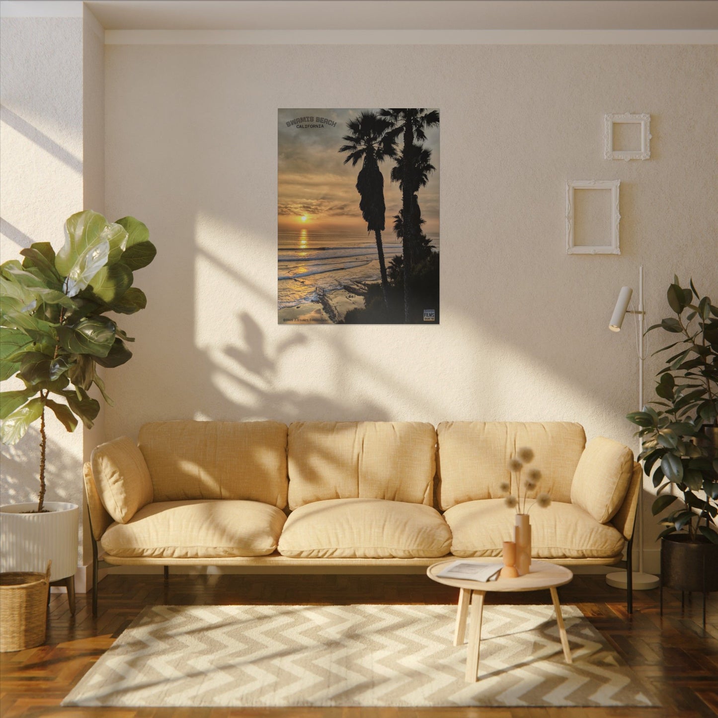 Swamis Vibe Encinitas California JSE Photograph #259 Swamis Winter Sunset Canvas Wall Art, Coastal Home Decor, Beach Vibes, Room Aesthetic, California Sunset, Gift for Ocean Lovers