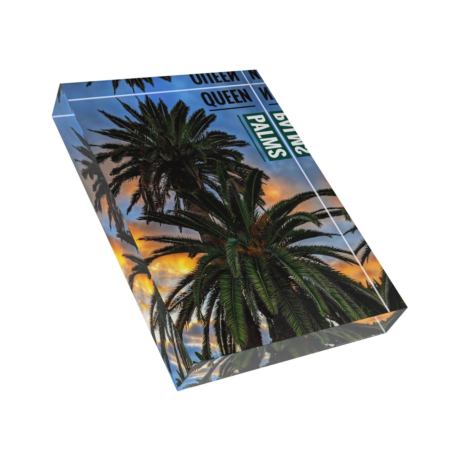 Swamis Vibe Surf and Sunsets Queen Palms Photo Block Decor - Tropical Home Accent, Coastal Gift, Beach House Decor, Personalized Photo Display, Summer Vibes