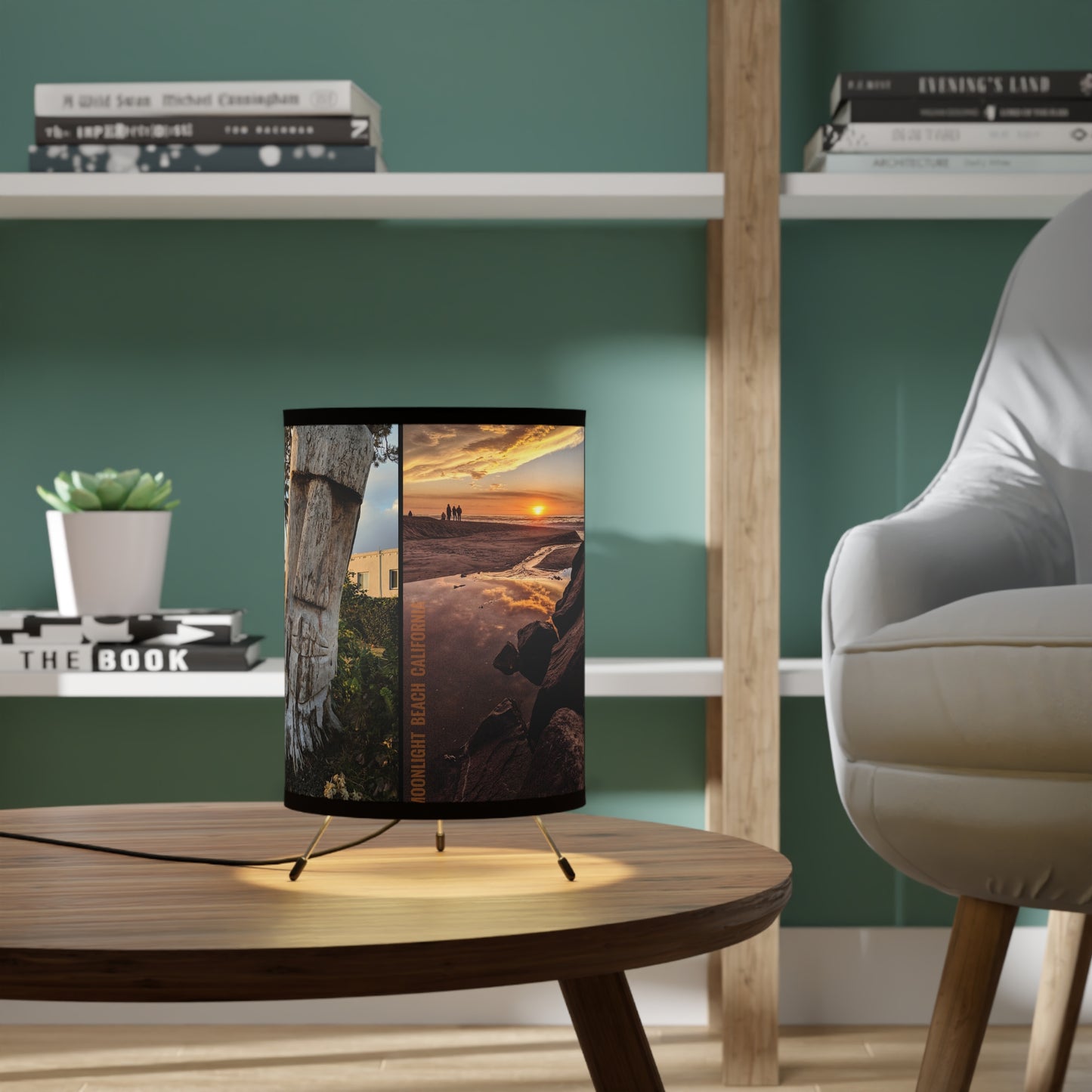 Swamis Vibe Surf and Sunsets Photo Lamp #1. Tripod Lamp | Coastal Inspired Home Decor, Stylish Lighting for Living Rooms, Unique Gifts for Beach Lovers, Functional Art, US/CA Plug