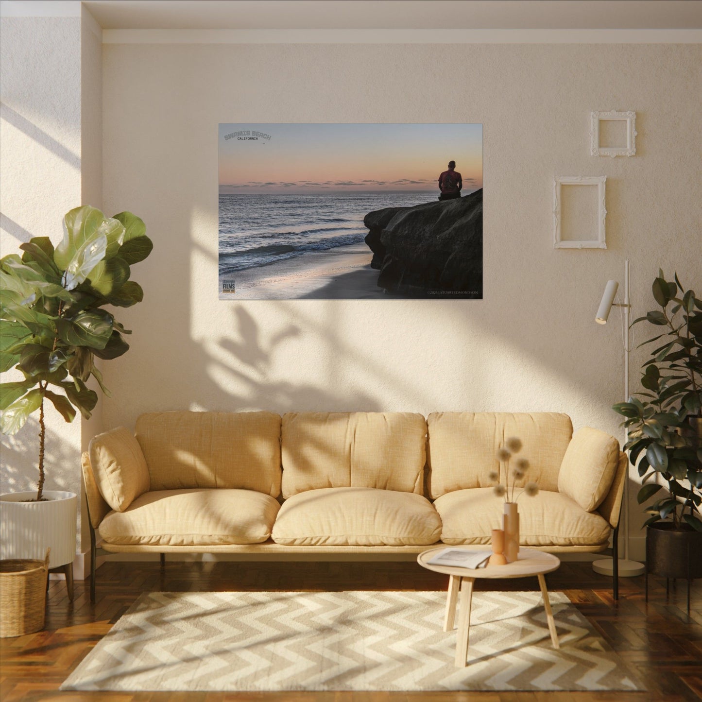 Swamis Vibe Encinitas California JSE Photograph #251 Meditation Serene Beach Canvas Print, Wall Decor, Coastal Art, Home Decor, Nature Wall Art, Perfect Gift for Ocean Lovers