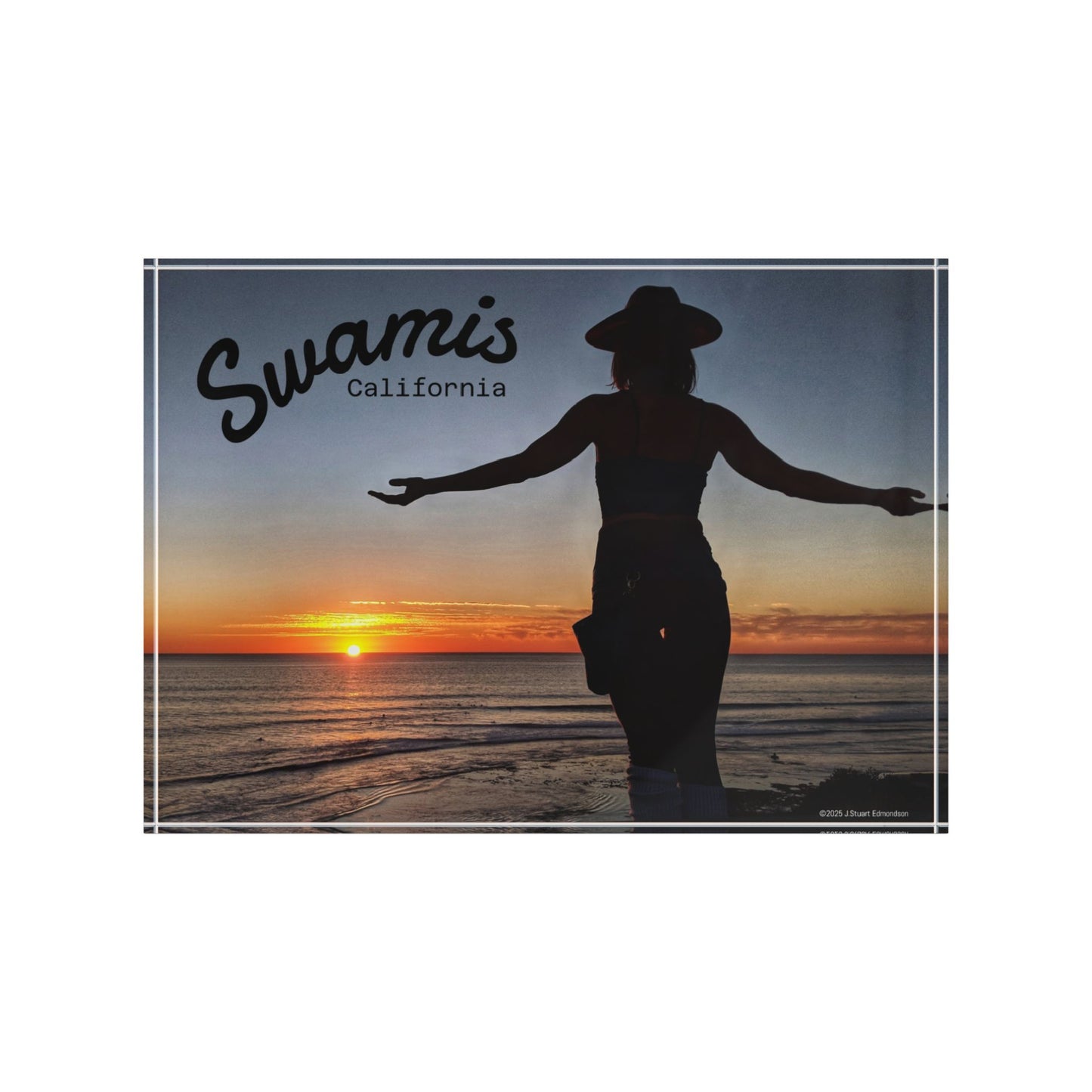 Swamis Vibe Surf and Sunsets Swamis Viber Sunset Tribute Photo Block Coastal Decor, Swamis California Print, Home Decor, Beach House Gift, Sunset Art, Wall Art