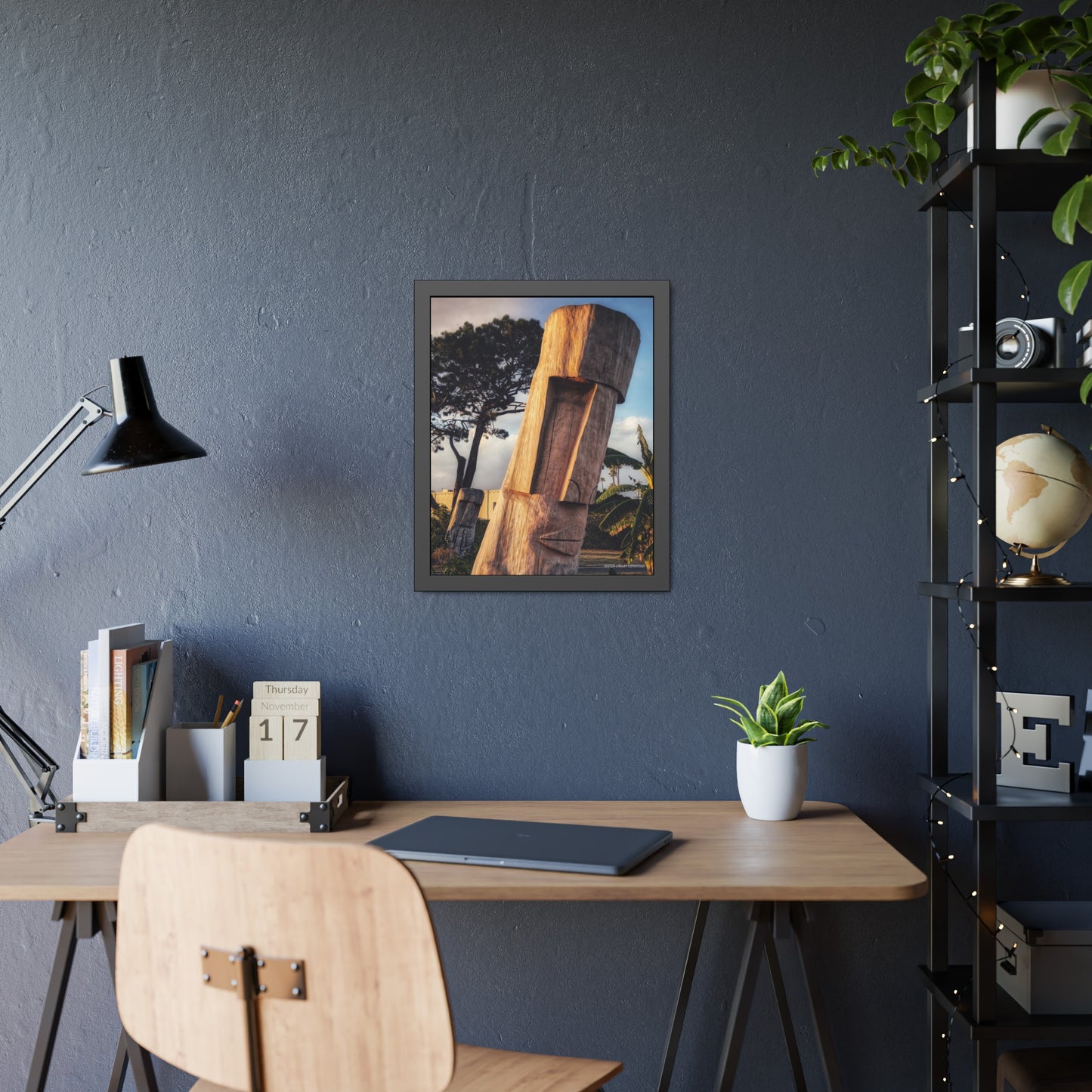 Swamis Vibe Surf and Sunsets Swamis Surf Park Tiki Heads Artistic Framed Posters Home Decor for Nature Lovers, Wall Art