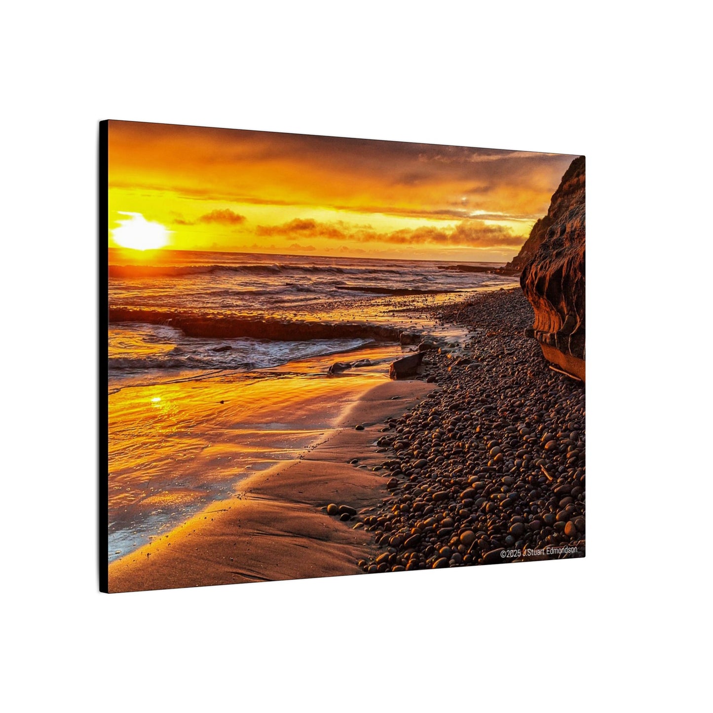 Swamis Vibe Encinitas California JSE Photograph #308 Swamis Reef Sunset Beach Canvas Art, Stretched Wall Decor, Coastal Home Decor, Ocean Sunset Artwork, Beach Lover Gift