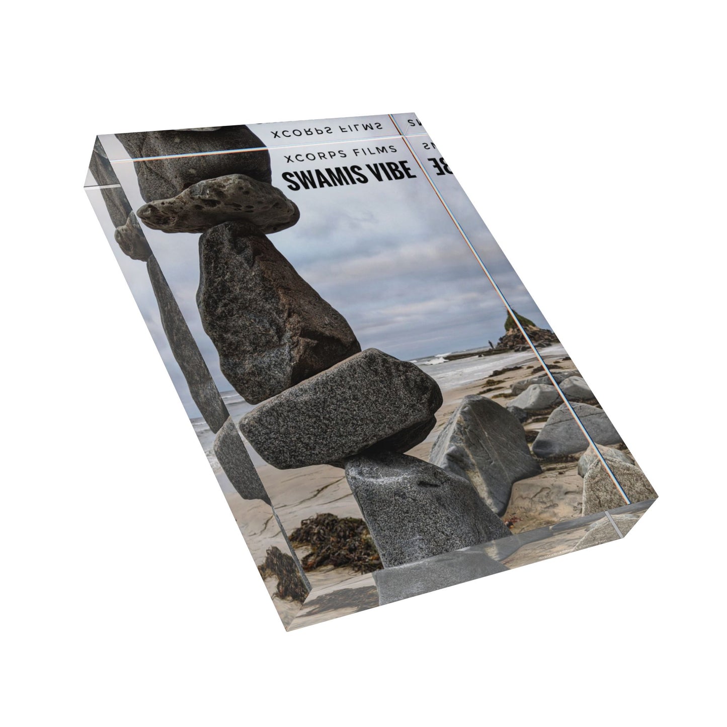 Swamis Vibe Surf and Sunsets Swamis Melted and Balanced Rocks #1. Photo Block for Home Decor, Gifts for Beach Lovers, Coastal Art Display, Unique Wall Decor, Relaxing Vibes