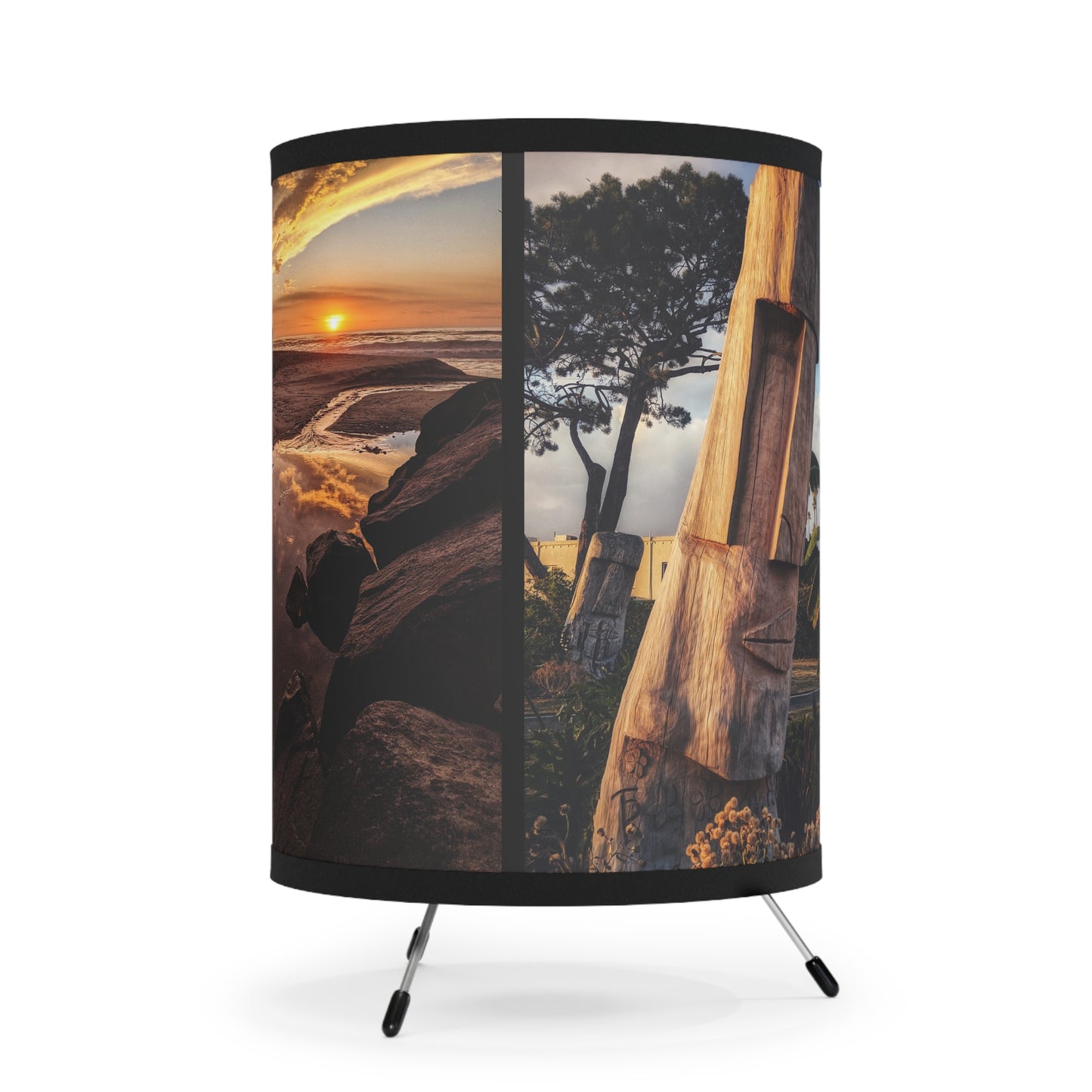 Swamis Vibe Surf and Sunsets Photo Lamp #1. Tripod Lamp | Coastal Inspired Home Decor, Stylish Lighting for Living Rooms, Unique Gifts for Beach Lovers, Functional Art, US/CA Plug